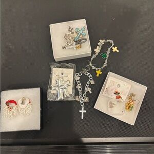Christmas & Christian Jewelry Bundle – Cross Charms, Santa Earrings & More!